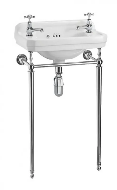 Top-Angebot Casa Padrino Nouveau prior guest toilet washbasin white / chrome B 51cm with 2 tap holes - Art Deco washbasin baroque antique style