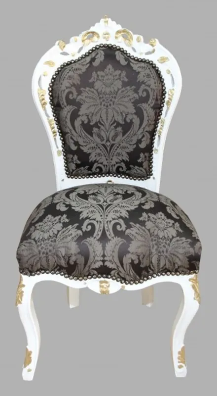 Markenware Casa Padrino baroque dîner président Motif noir / or blanc - Meubles