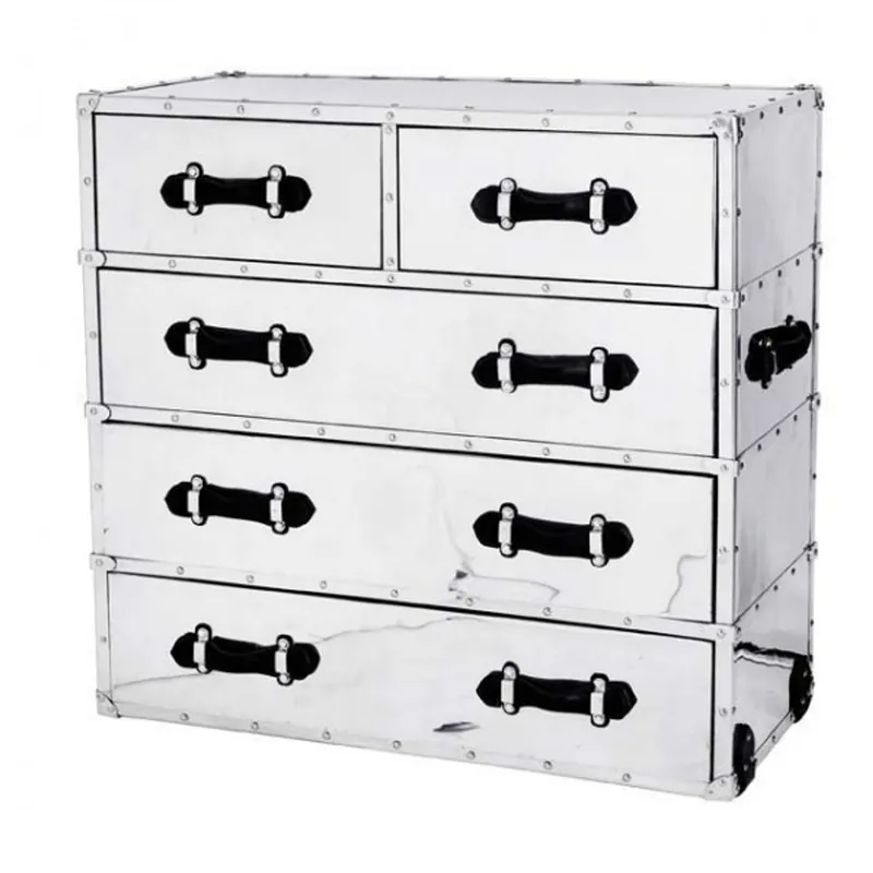 Casa Padrino luxury drawer cabinet Vintage Flyer Design Aluminium / Black - Chest - Art Deco Baroque Nouveau suitcase cabinet Online Kaufen