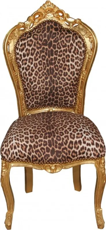 Casa Padrino Dîner baroque Chaise Leopard / Or Mod2 - Mobilier baroque Wochenendangebot