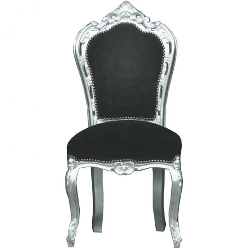 Casa Padrino baroque dîner Chaise Noir / Argent - Meubles Saisonangebot