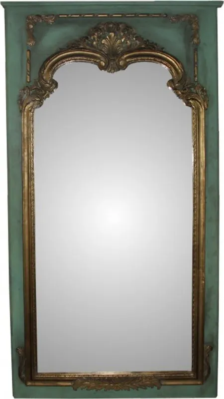 Zertifiziert Casa Padrino Baroque wall mirror in petrol green / gold B 105 cm, H 192 cm - precious & sumptuous