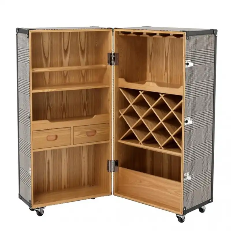 Sichere Zahlung Casa Padrino luxury bar cabinet in vintage suitcase design black / white - chest of drawers - Art Deco baroque art nouveau wardrobe - luxury hotel bar trolley