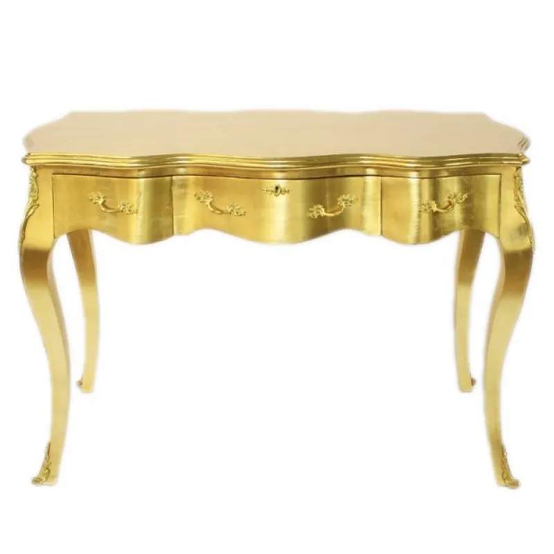Casa Padrino Baroque Desk Secretary / Console Gold 120 x 60 x H80 cm - luxury furniture Top-Angebot