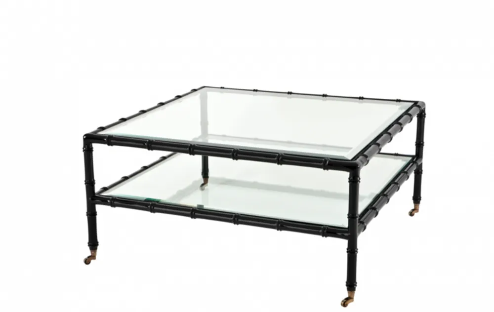 Jetzt Bestellen Casa Padrino Art Deco luxury teak wood coffee table black - living room coffee table - Luxury Quality