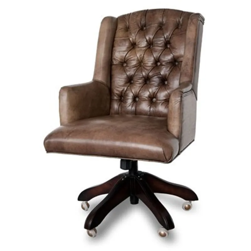 Nur Heute Casa Padrino luxury leather executive chair office chair medium brown swivel desk chair - head office