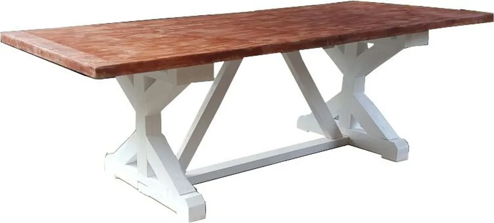 Beliebt Casa Padrino Shabby Chic dining table white antique style / wood color 240 x 100 cm - country house style table - pine wood