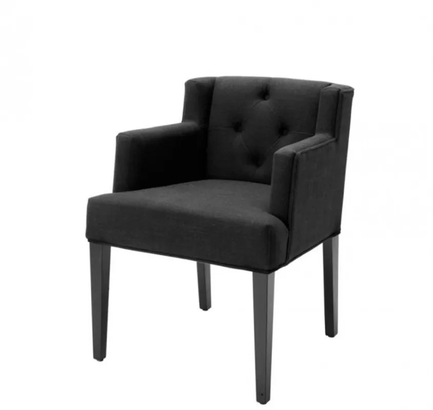 Nur Für Kurze Zeit Casa Padrino chaise de luxe avec accoudoirs noir - Hôtel Furniture