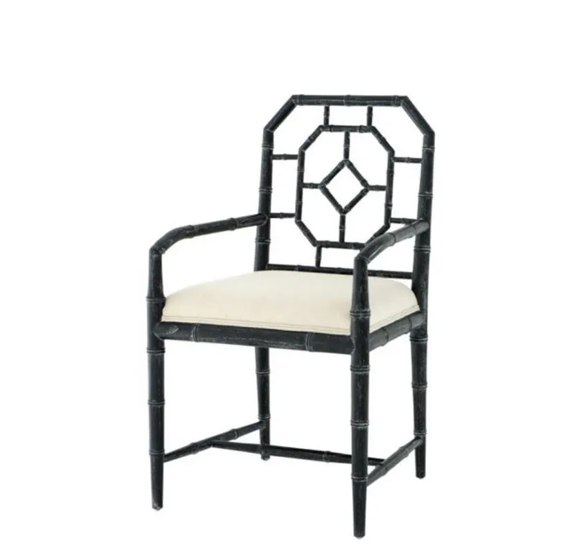 Sonderangebot Casa Padrino luxe salle à manger Fauteuil Noir - Limited Edition