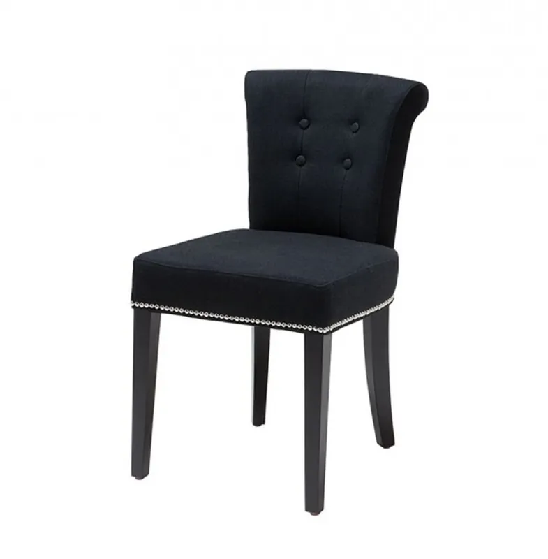 Echt Casa Padrino chaise à manger de luxe noir - qualité de luxe
