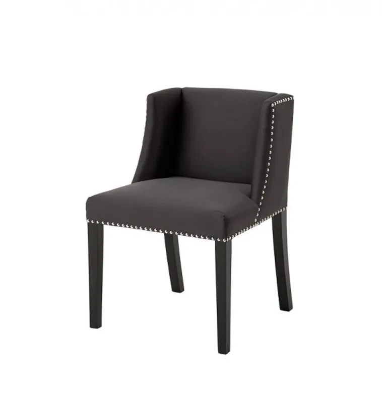 Casa Padrino chaise à manger de luxe gris foncé satiné - salle à manger de luxe meubles Echt
