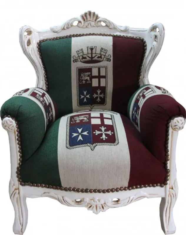 Ausverkauf Casa Padrino Baroque Children's armchair Italy / Cream - Throne Italy Italian flag Tron