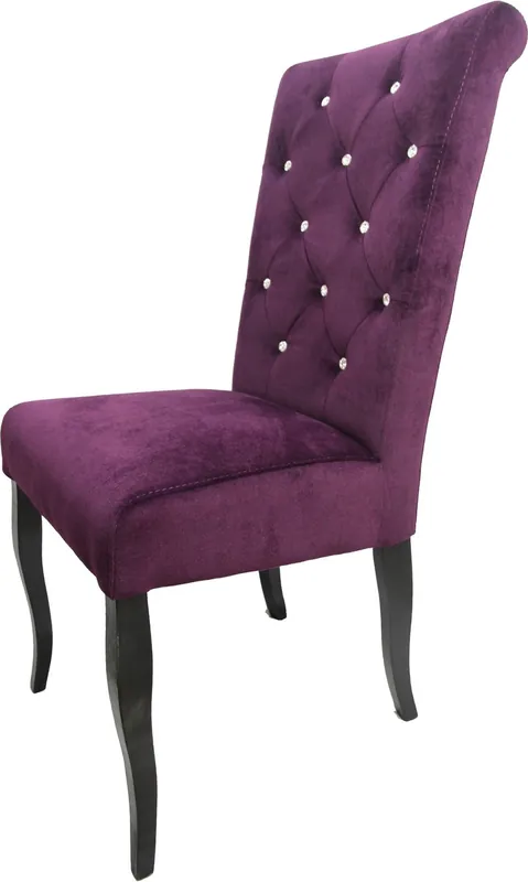 Jetzt Bestellen Casa Padrino néobaroque Chaise dîner Violet / noir avec strass bling bling - Furniture Design
