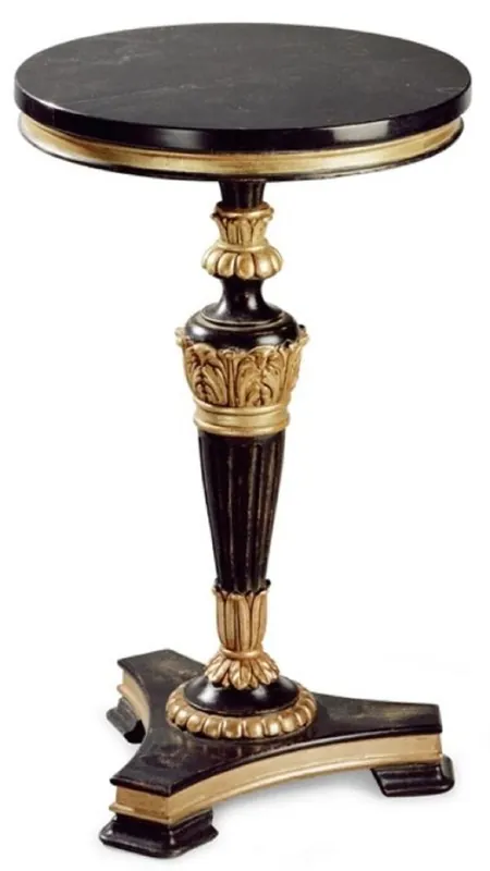 Günstig Casa Padrino luxury baroque side table antique black / antique gold / black - Magnificent solid wood table with marble top - Luxury furniture in baroque style - Baroque furniture - Made in Italy