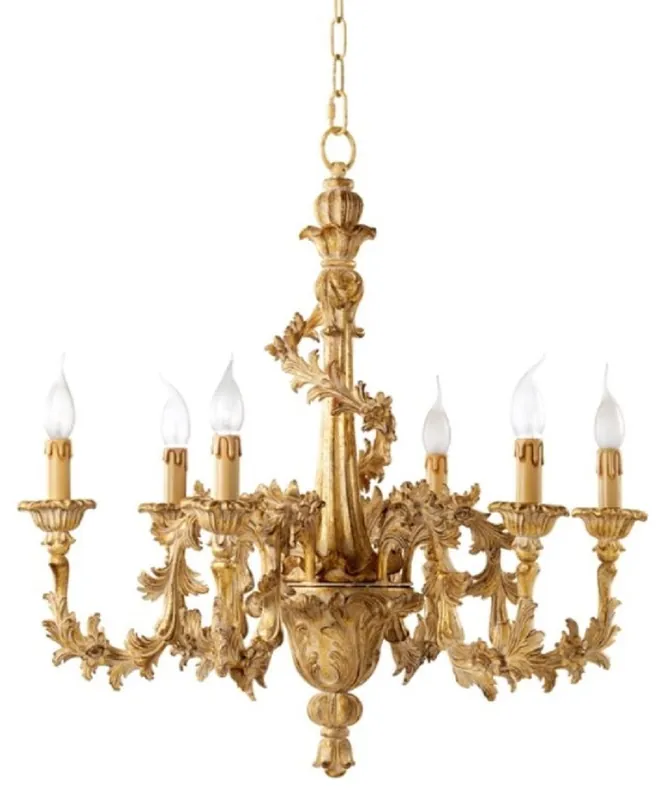 Casa Padrino luxury baroque chandelier antique natural / antique gold Ø 69 x H. 72 cm - Magnificent baroque style living room chandelier - Noble & Magnificent - Luxury quality - Made in Italy Preisreduziert