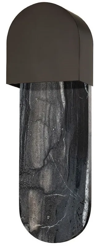 Casa Padrino luxury marble LED wall lamp black 13.34 x 8.26 x H. 40.64 cm - Living room wall light - Hotel wall light - Restaurant wall light - Luxury lights - Luxury interior Schneller Versand