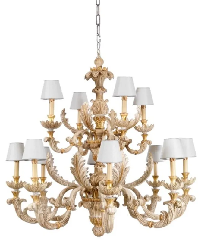 Casa Padrino luxury baroque chandelier natural / white Ø 114 cm Angebot