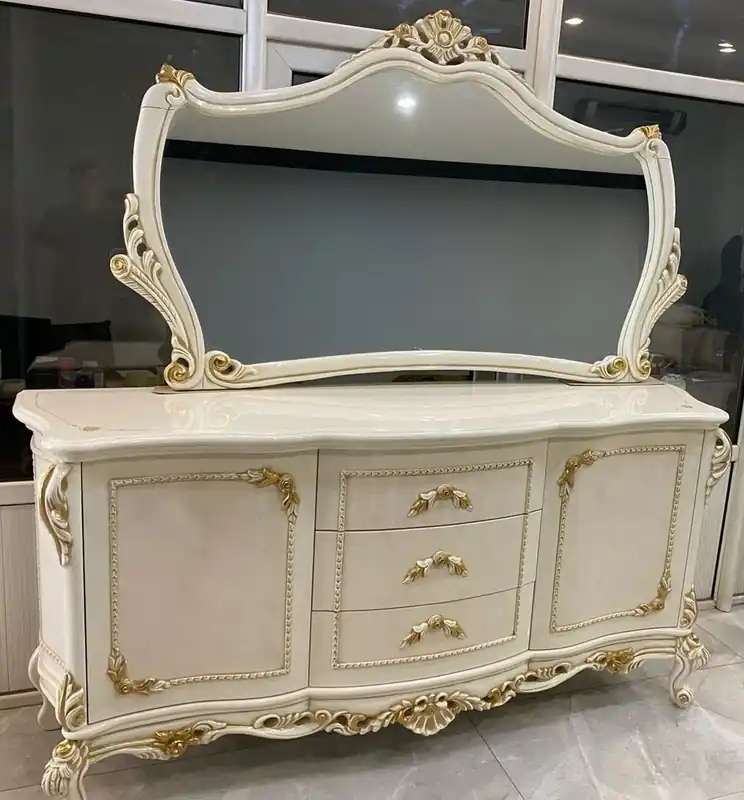 Sonderangebot Casa Padrino luxury baroque sideboard 220 cm with mirror cream / gold