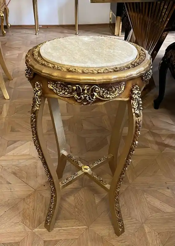 Expressversand Casa Padrino baroque side table with marble top gold / cream H. 73 cm