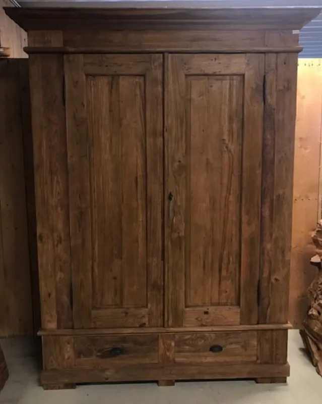 Casa Padrino country style teak bedroom cabinet brown 165 cm Schnäppchen