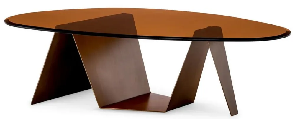 Knallerangebot Casa Padrino luxury coffee table with glass top dark brass / brown 130 cm