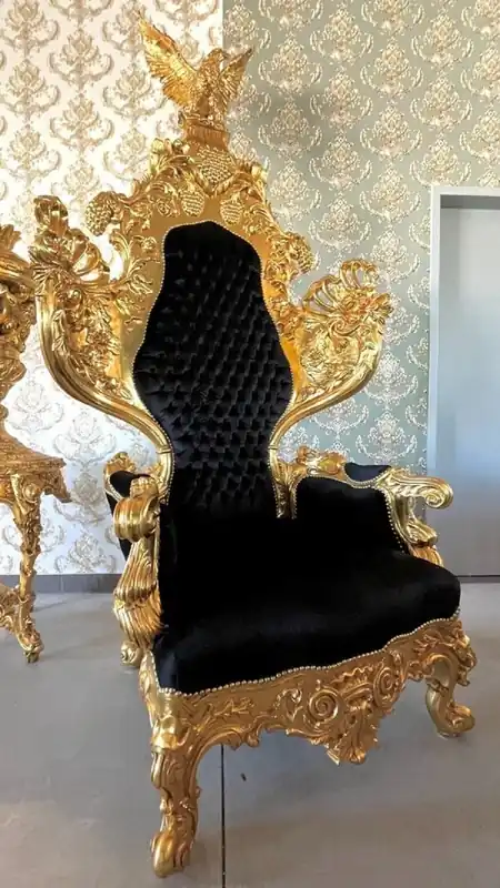 Casa Padrino baroque throne armchair with eagle sculpture black / gold Meistverkauft