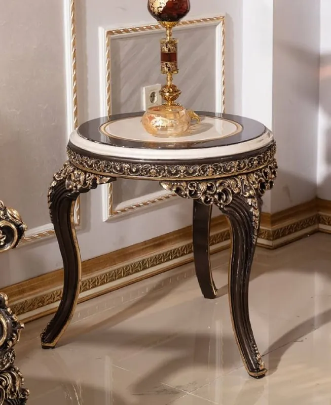 Nur Für Kurze Zeit Casa Padrino luxury baroque side table cream / dark brown / gold
