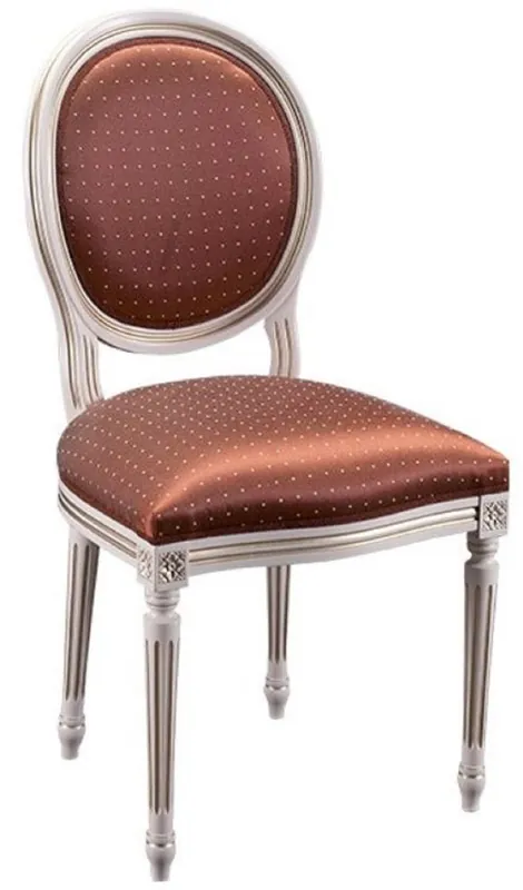 Abverkauf Casa Padrino Luxury Baroque Dining Chair Bordeaux Red / White H. 98 cm