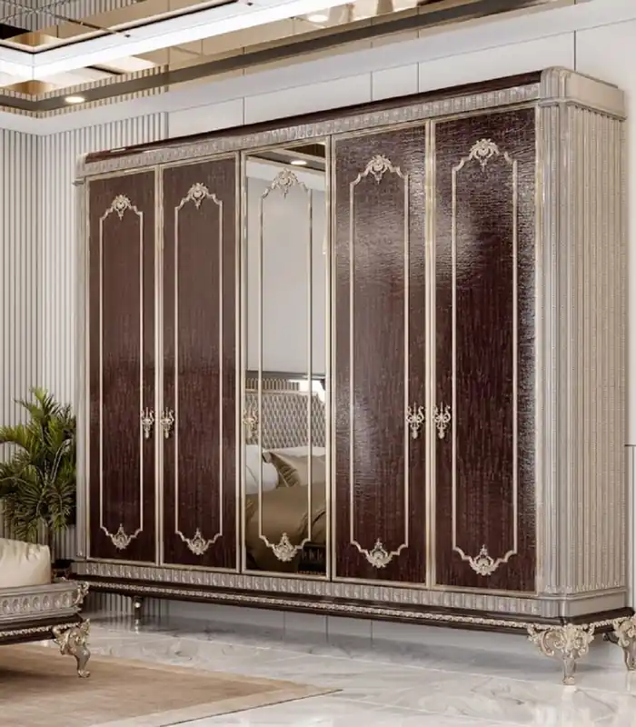 Casa Padrino luxury baroque bedroom cabinet dark brown / gray / gold Top-Angebot