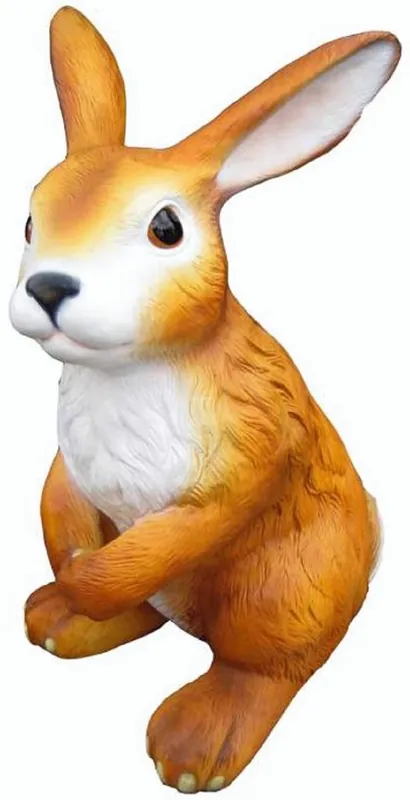 Zertifiziert Casa Padrino luxury decorative sculpture rabbit brown / white H. 120 cm