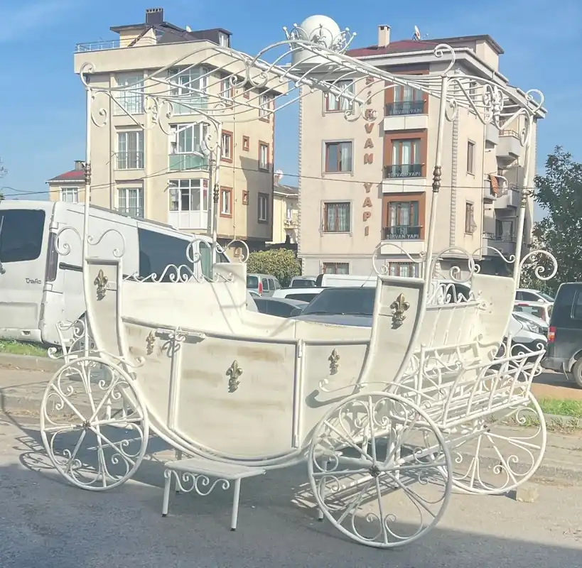Casa Padrino Baroque decorative carriage white - heavy version garden Abverkauf