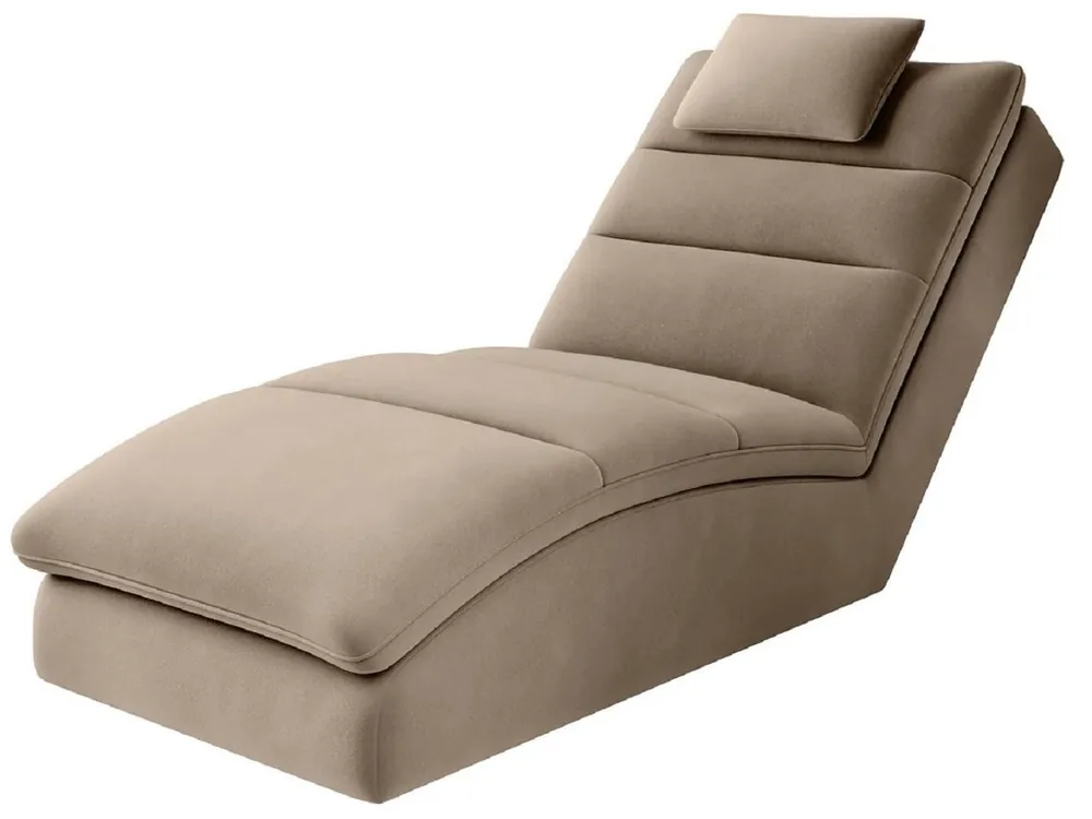 Casa Padrino luxury velvet chaise longue with head cushion light brown 170 cm Neue Ware