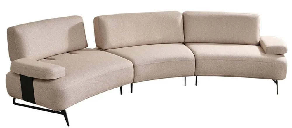 Casa Padrino luxury sofa with adjustable backrests beige / black 350 cm Neu