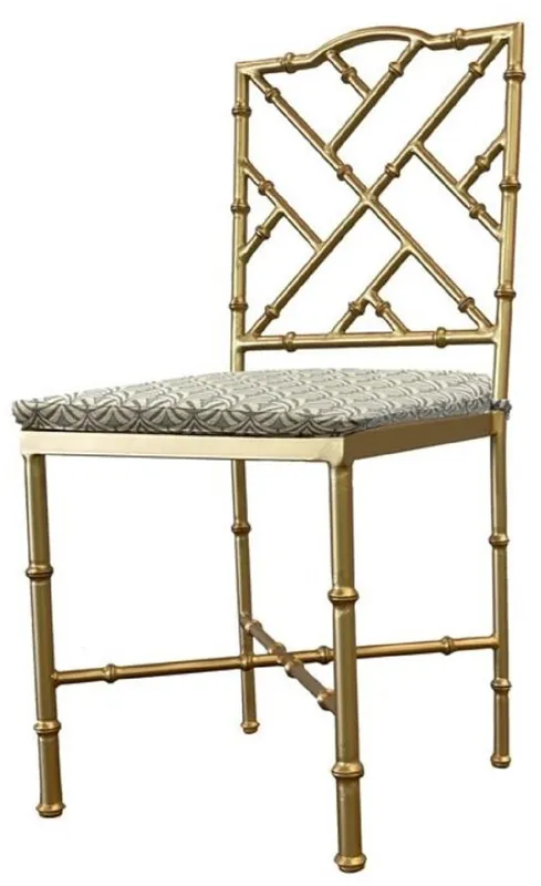 Casa Padrino luxury Art Nouveau wrought iron garden chair gold / green H. 98 cm Letzte Chance