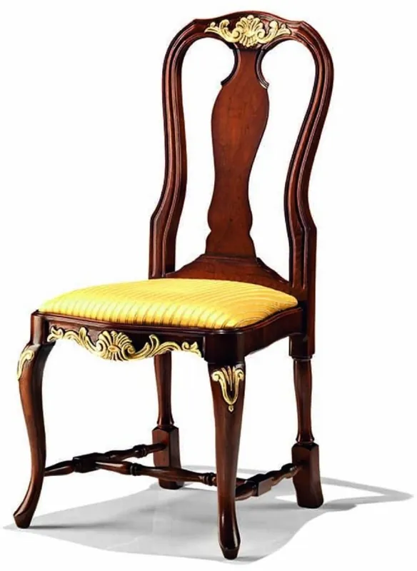 Bestseller Casa Padrino Luxury Baroque Dining Room Chair Dark Brown / Gold - Made in Italy