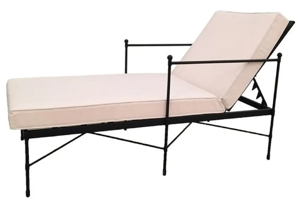 Sale Casa Padrino luxury Art Nouveau garden lounger black / white 190 cm