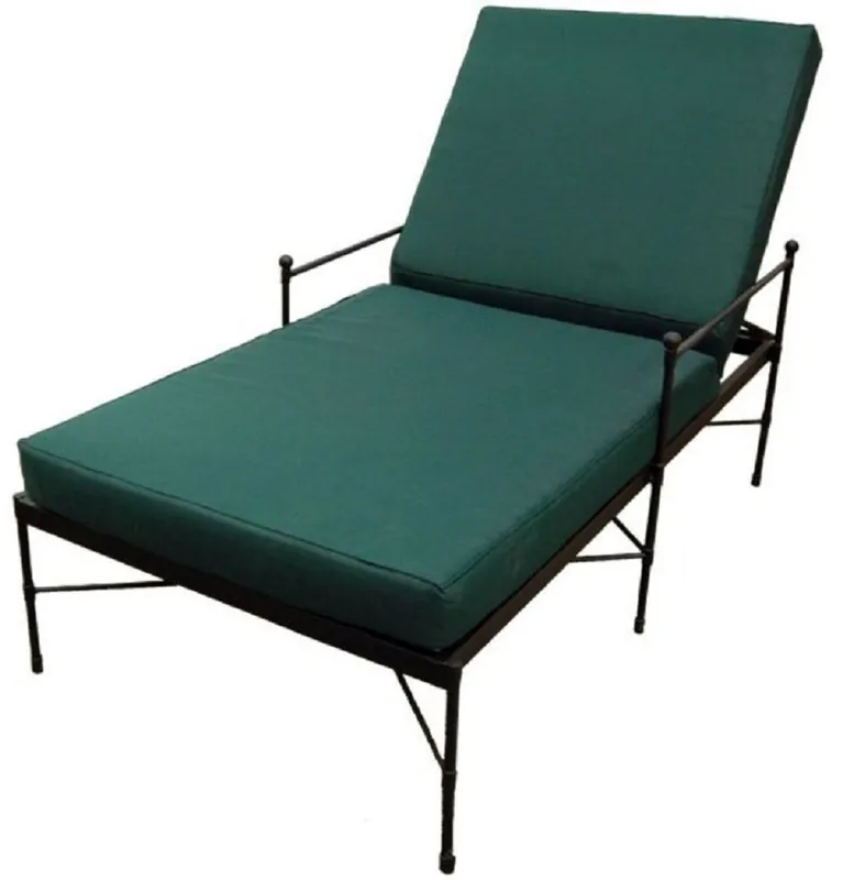 Versand Am Gleichen Tag Casa Padrino luxury Art Nouveau garden lounger black / green 190 cm