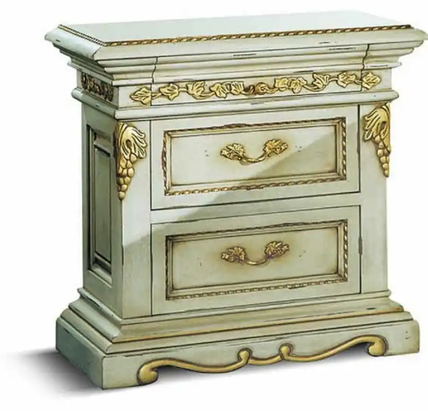 Schneller Versand Casa Padrino luxury baroque bedside table ivory / gold 65 cm - Made in Italy