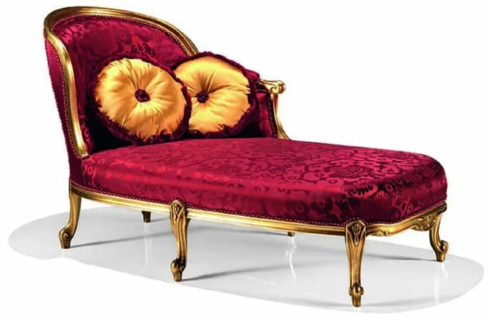 Casa Padrino luxury baroque chaise longue bordeaux red / gold 160 cm - Made in Italy Direkt Vom Hersteller