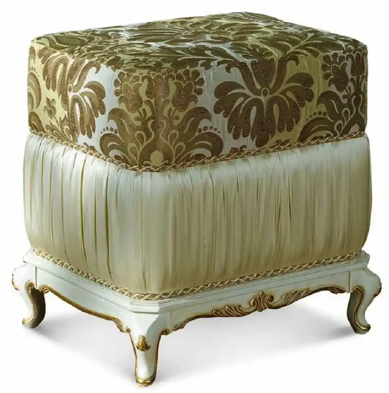 Beliebt Casa Padrino luxury baroque stool green / ivory / gold H. 48 cm - Made in Italy