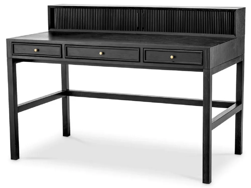 Casa Padrino luxury desk black gray / brass 130 cm Sichere Zahlung