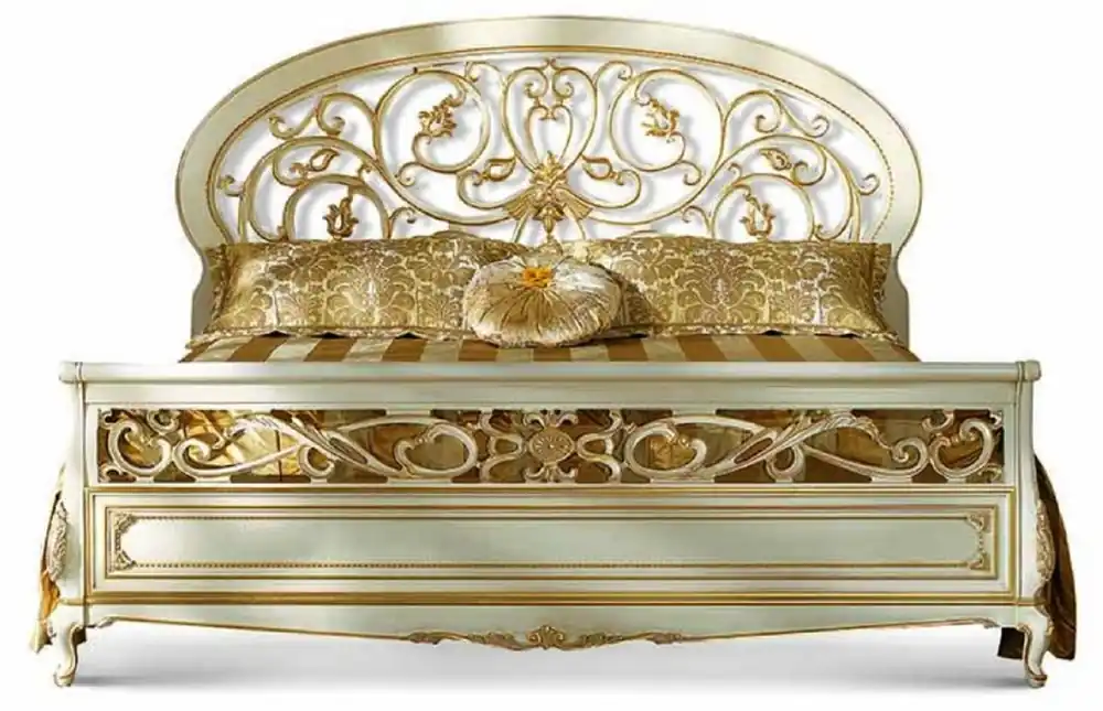 Casa Padrino luxury baroque double bed ivory / gold - Made in Italy Aktuell