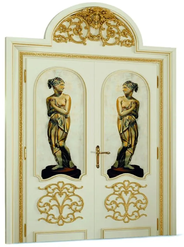 Casa Padrino luxury baroque double apartment door white / gold 221 cm - Made in Italy Billig