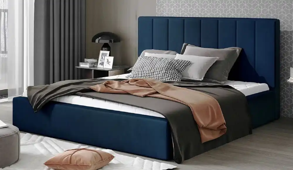 Mega-Angebot Casa Padrino Luxury Double Bed with Mattress Blue - Various Sizes