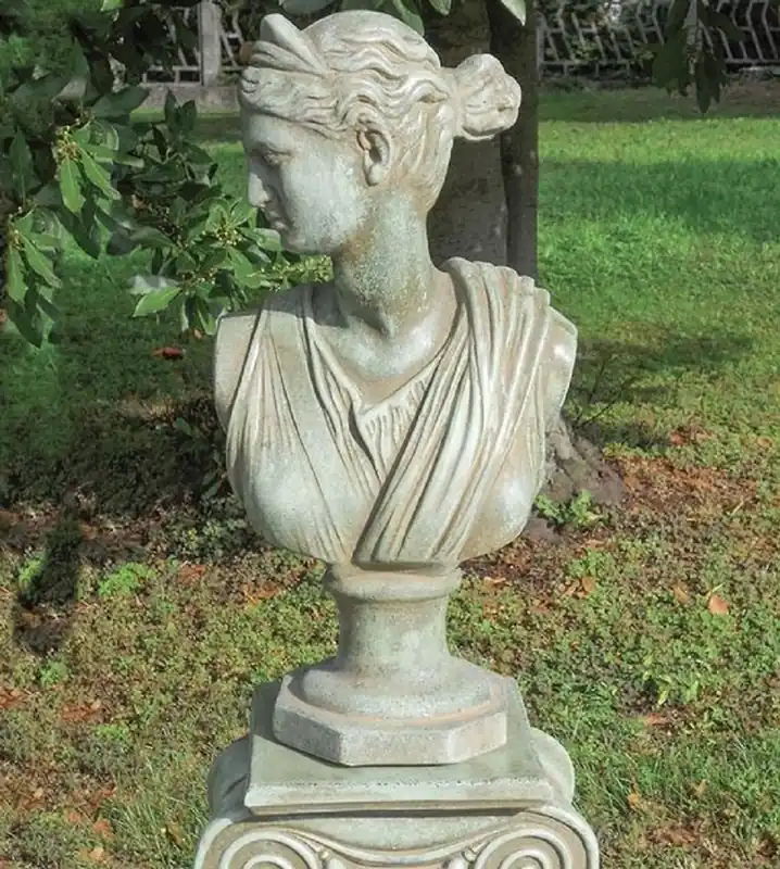 Casa Padrino Art Nouveau Garden Deco Bust Lady Antique Green H. 45 cm Super-Preis