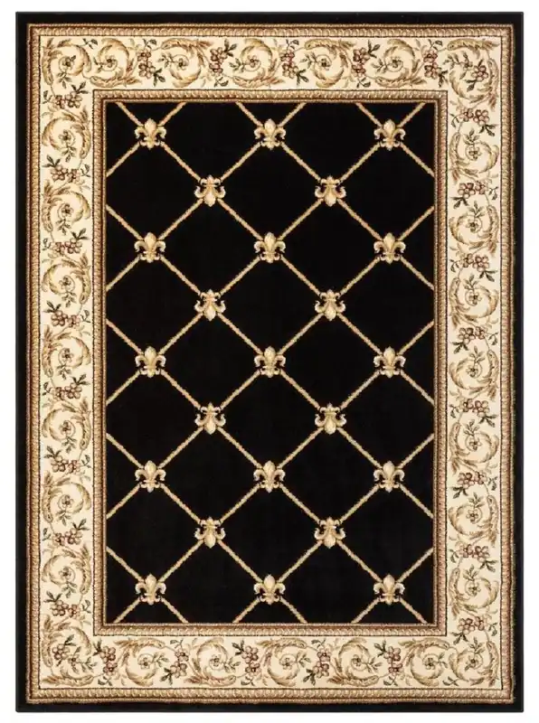 Casa Padrino Luxury Baroque Living Room Carpet Black - Various Sizes Geprüft