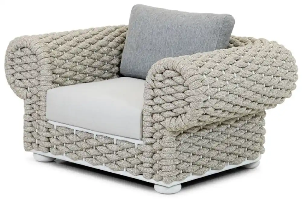 Aktuell Casa Padrino luxury garden armchair gray / beige / white 135 cm