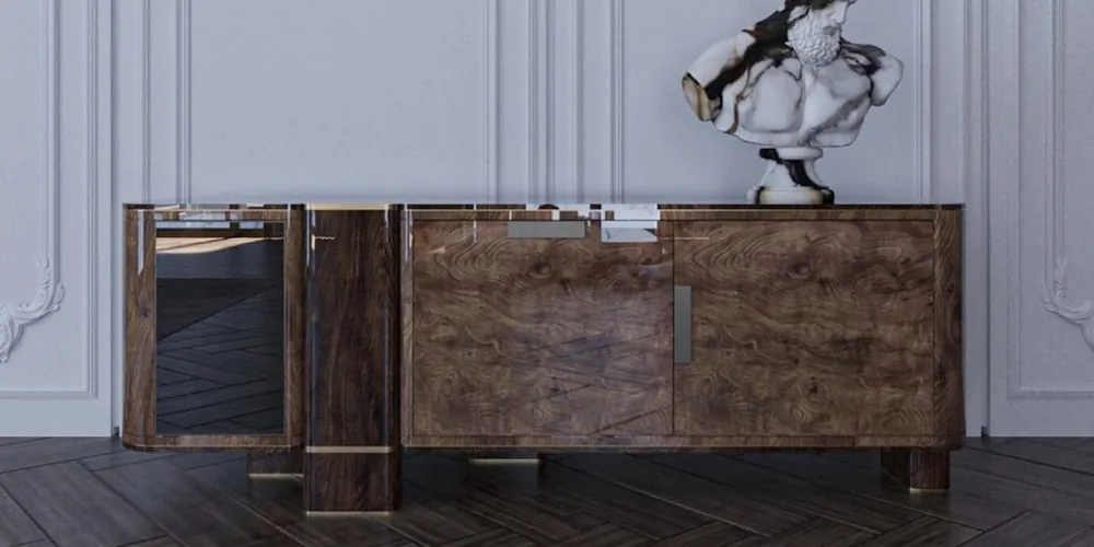 Schnäppchen Casa Padrino luxury sideboard with 3 doors brown / brass 230 cm