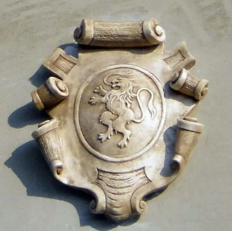 Neu Casa Padrino luxury baroque wall relief coat of arms antique beige H. 69 cm - Made in Italy