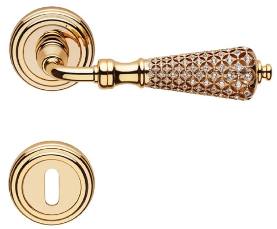 Casa Padrino baroque door handle set with Swarovski crystal glass 14.5 cm - Made in Italy Bestseller